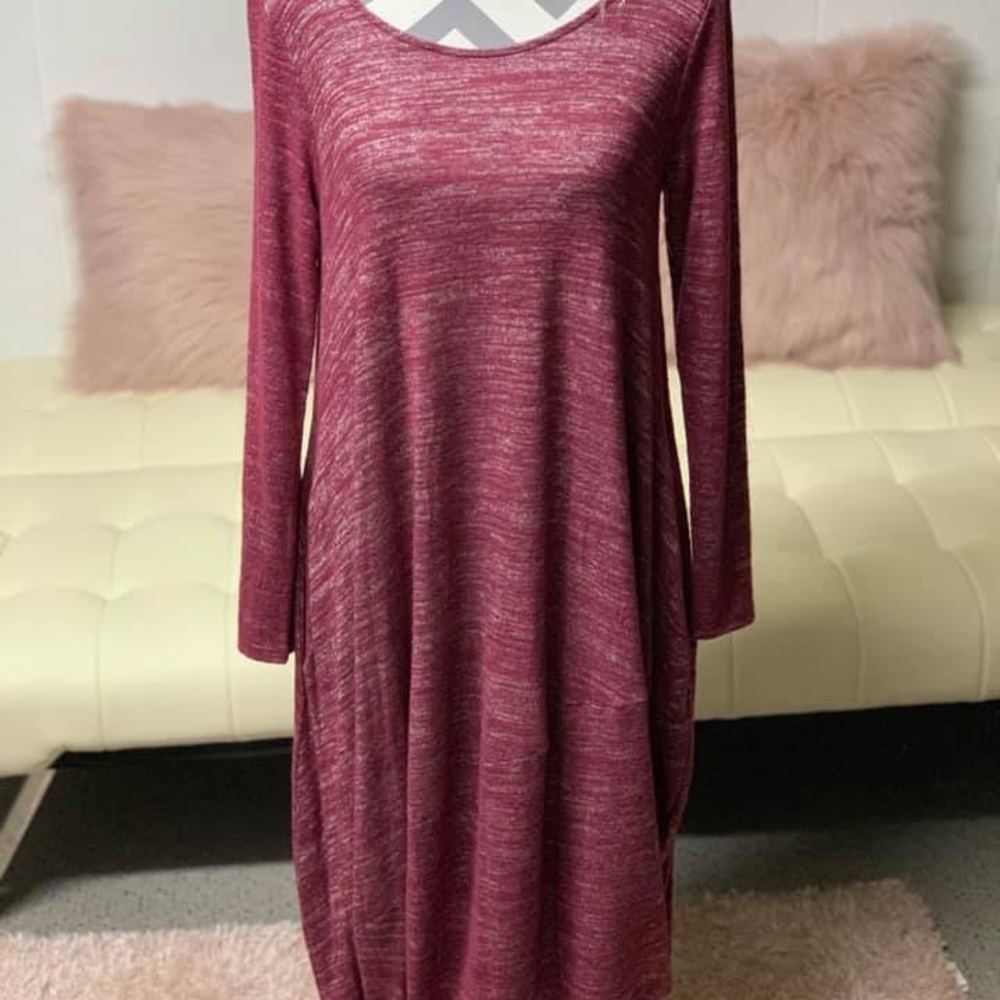 Burgundy swing dress